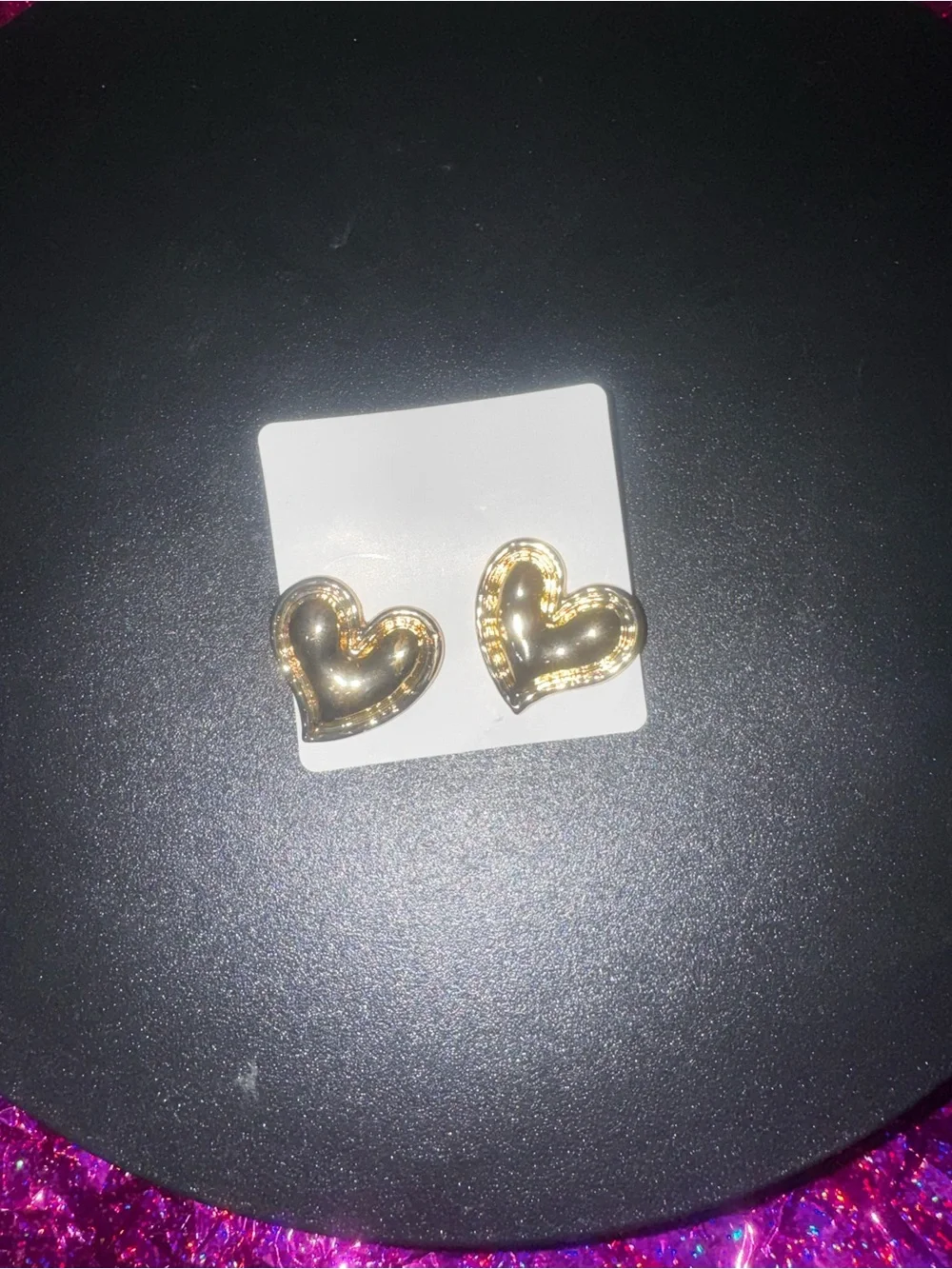 Gold Heart Statement Earrings - Women Jewelry